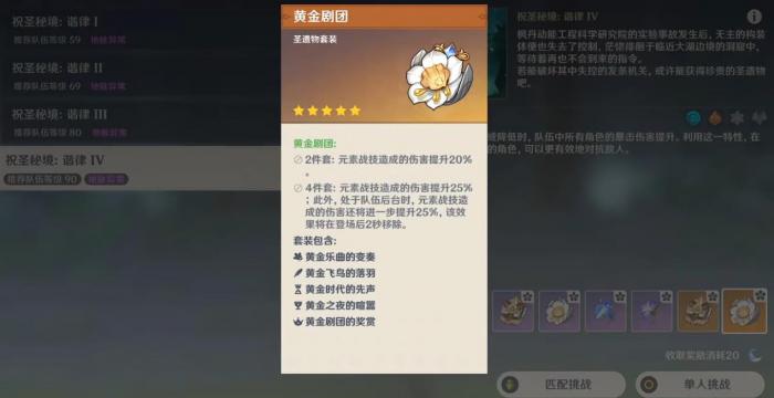 原神黄金剧团套适合哪些角色使用1