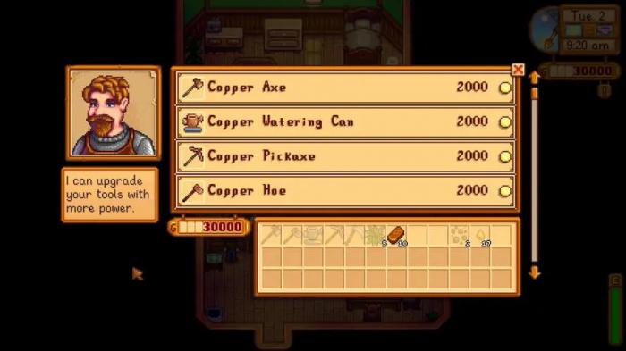 星露谷物语升级工具需要什么材料2