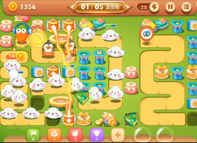 保卫萝卜3游乐场第25关怎么过1