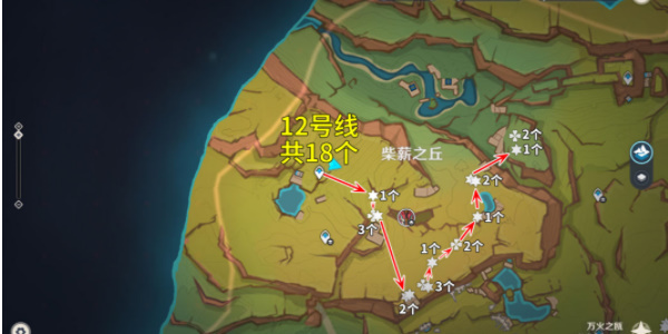 《原神》颗粒果采集路线图6