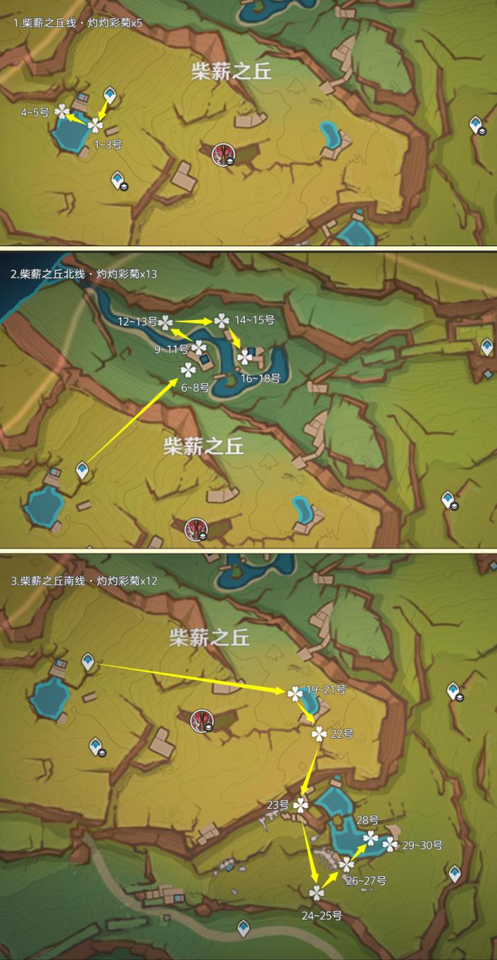 原神灼灼彩菊采集路线1