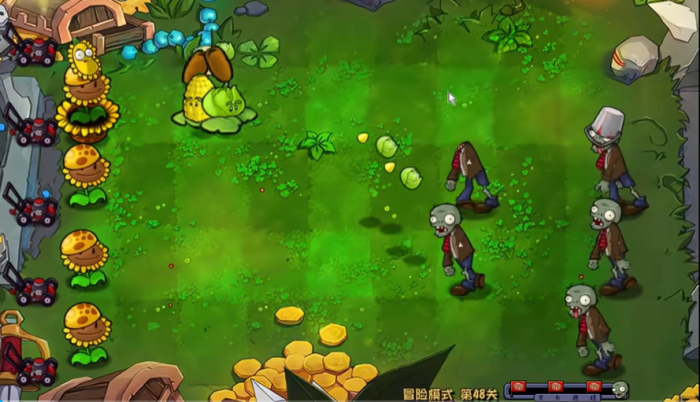 植物大战僵尸48关怎么过1