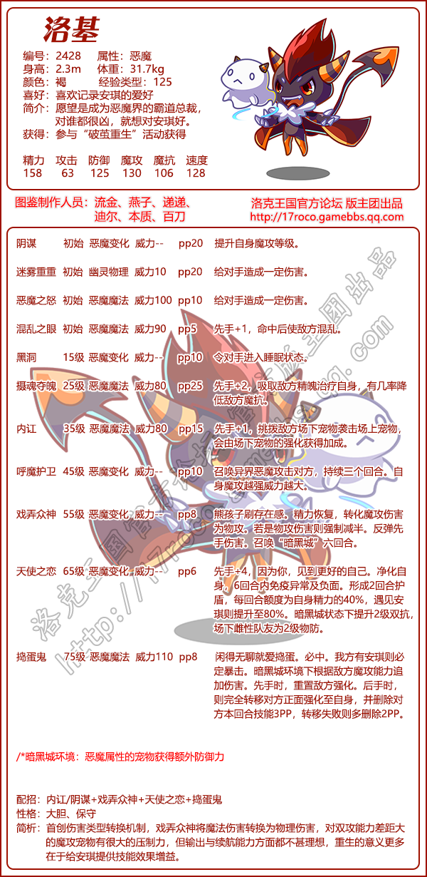 洛克王国洛基技能表1