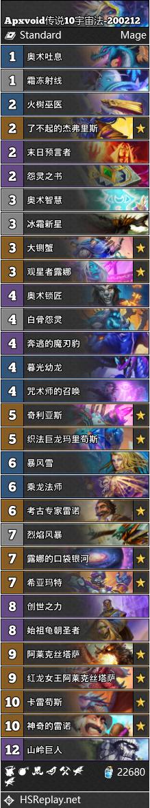 《炉石传说》巨龙降临宇宙法卡组攻略1