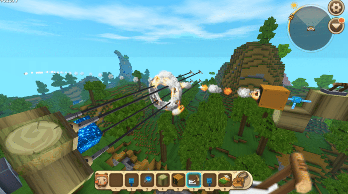 《迷你世界》旋转炸山火箭炮制作攻略4