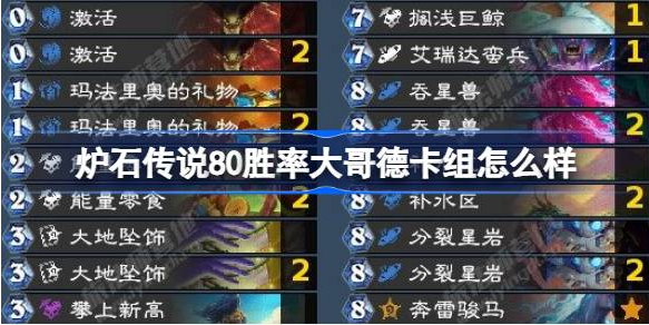 炉石传说80胜率大哥德卡组怎么搭配1