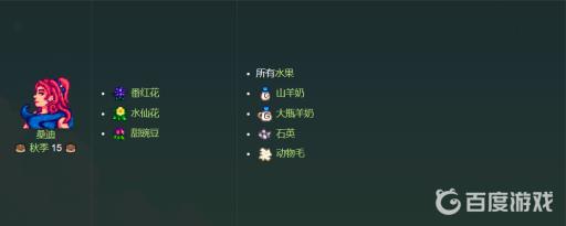 星露谷物语各人物喜欢的东西是什么?31