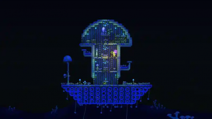 泰拉瑞亚怎么造蘑菇人的房子3