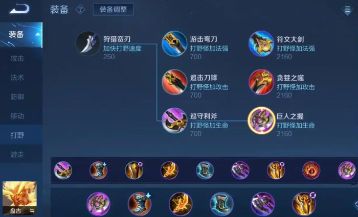 王者荣耀盘古打野思路和出装是什么1